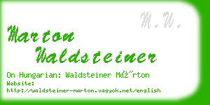 marton waldsteiner business card